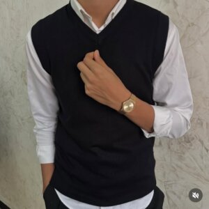 Simple black sweater-vest