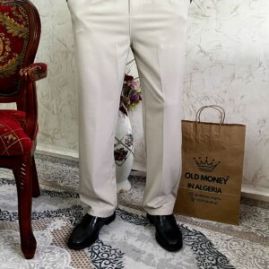 Classic High waisted pleated pants baige