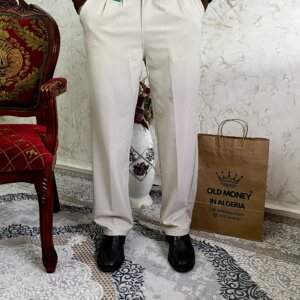 Baige pleated trousers mid bagy