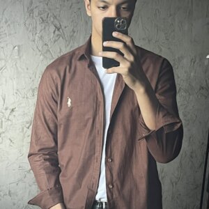 Brown RL linen shirt